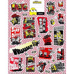 Foto van Funny products stickers minions 20 x 15 cm papier rood 28 stuks