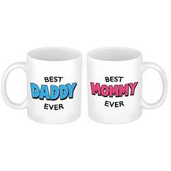 Foto van Best daddy en mommy mok - cadeau beker set voor papa en mama - feest mokken