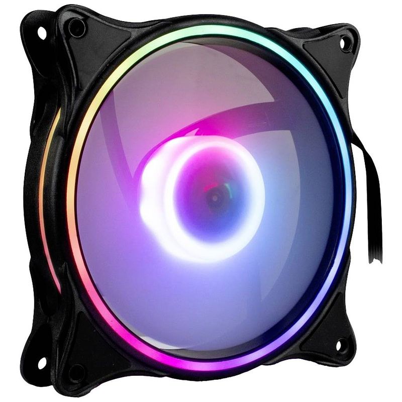 Foto van Inter-tech argus rs-081 rgb pc-ventilator zwart, wit (b x h x d) 120 x 120 x 25 mm