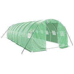 Foto van The living store broeikas - pe en gegalvaniseerd staal - 8 x 3 x 2 m - groen