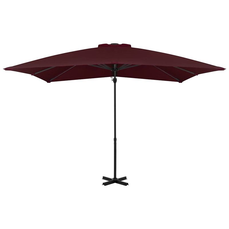 Foto van The living store parasol xl - bordeauxrood - 250 x 250 x 230 cm - uv-beschermend en aluminium