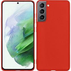 Foto van Basey samsung s21 plus hoesje siliconen case back cover hoes - rood