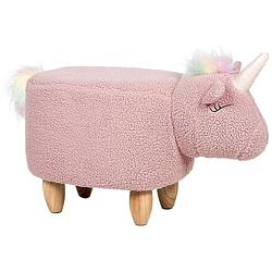 Foto van Beliani unicorn - dierenhocker-roze-polyester, katoen