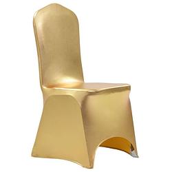 Foto van Vidaxl 6 st stoelhoezen stretch goud