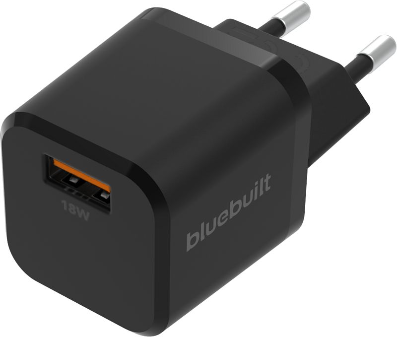 Foto van Bluebuilt quick charge oplader met usb a poort 18w zwart