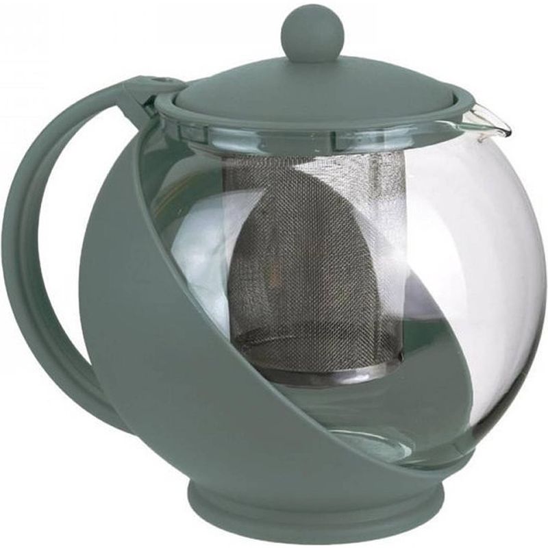 Foto van Theepot met filter - theepot glas - theekan met rvs filter - 1.25 l - koffiemaker - cafetière glas voor koffie of thee -