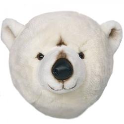 Foto van Pluche ijsbeer dierenhoofd knuffel 30 cm muurdecoratie - knuffeldier