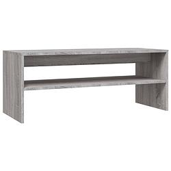 Foto van The living store salontafel - grijs sonoma eiken - 100x40x40 cm - bewerkt hout