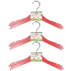 Foto van Rode stevige houten kledinghangers voor kinderen 12x stuks - kledinghangers