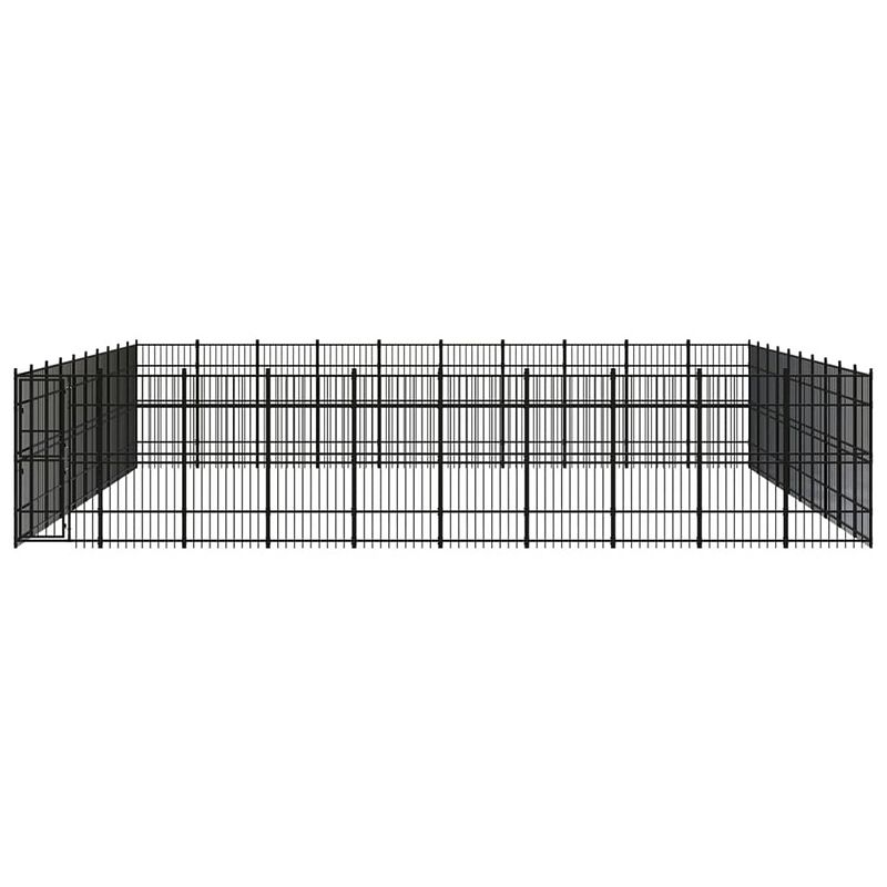 Foto van The living store hondenkennel - stalen stangen - 960 x 960 x 200 cm - zwart