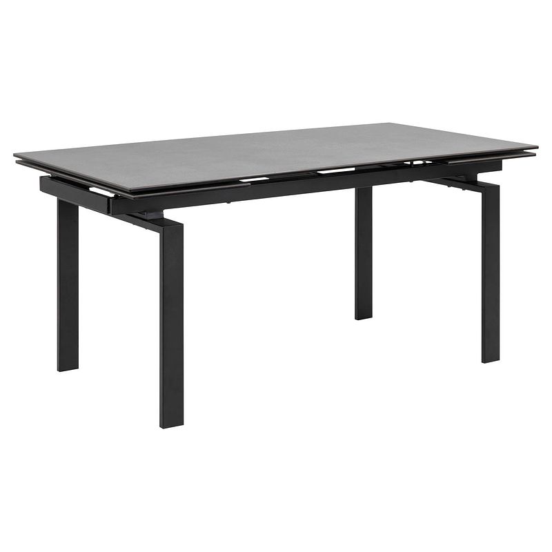 Foto van Hummar eetkamertafel 160/240 cm incl. 2 verlengbladen zwart.