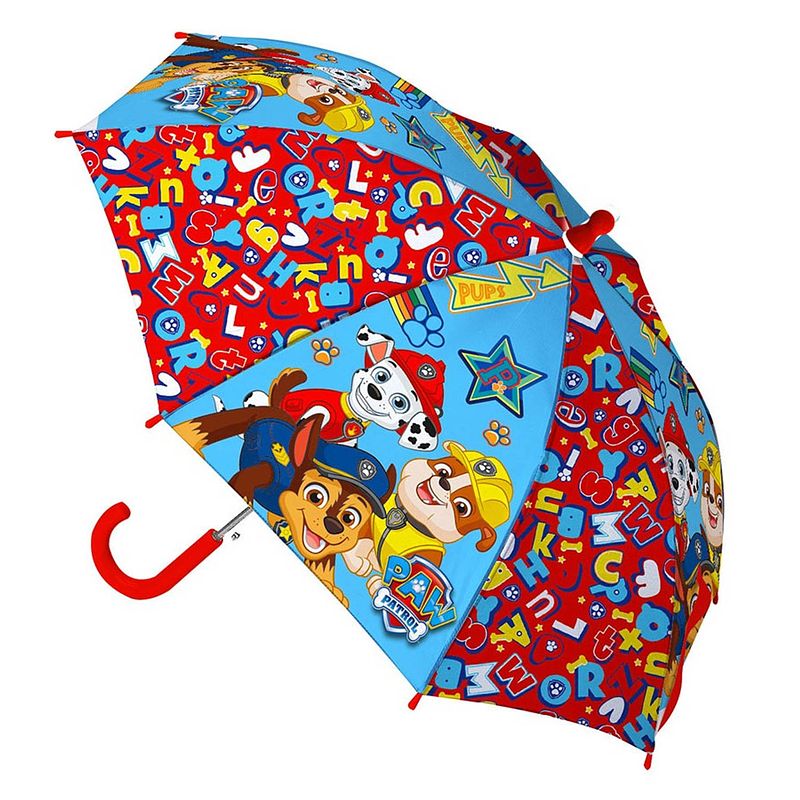 Foto van Nickelodeon kinderparaplu paw patrol 38 cm pvc rood/blauw