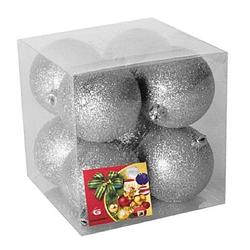 Foto van 8x stuks kerstballen zilver glitters kunststof 7 cm - kerstbal