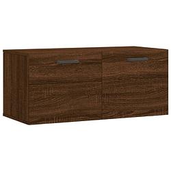 Foto van The living store wandkast - bruineiken - 80 x 36.5 x 35 cm - praktisch en decoratief