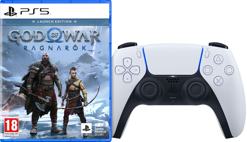 Foto van God of war ragnarok launch edition ps5 + dualsense wit