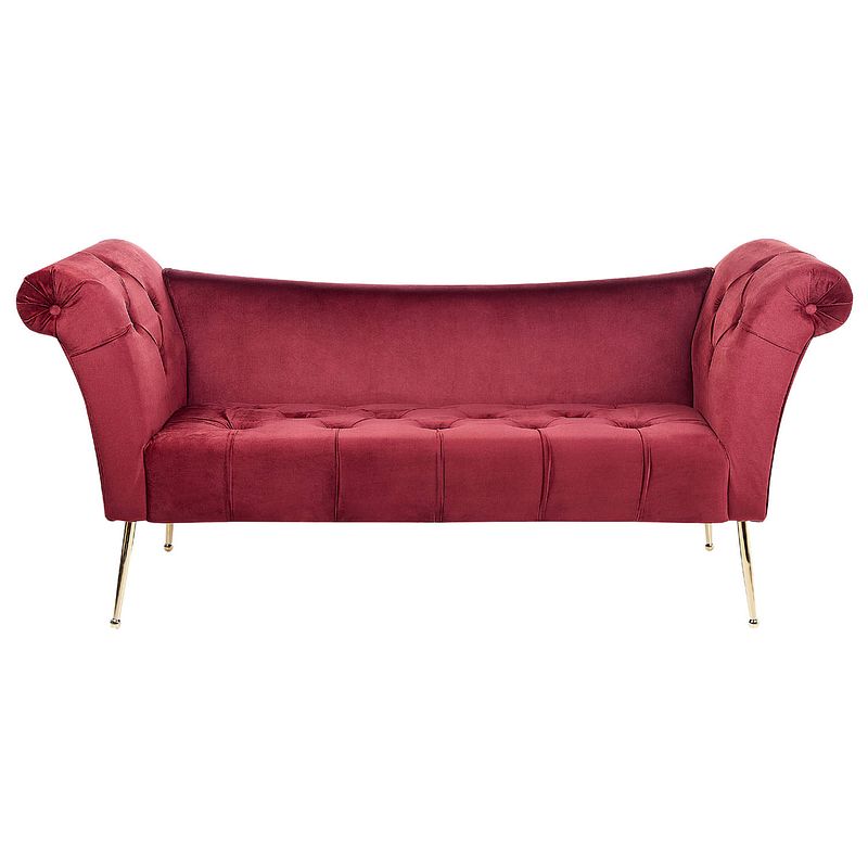 Foto van Beliani nantilly - chaise longue-rood-fluweel