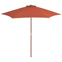 Foto van Vidaxl parasol met houten paal 270 cm terracotta