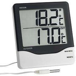 Foto van Tfa dostmann kabelgebonden thermometer zwart-wit