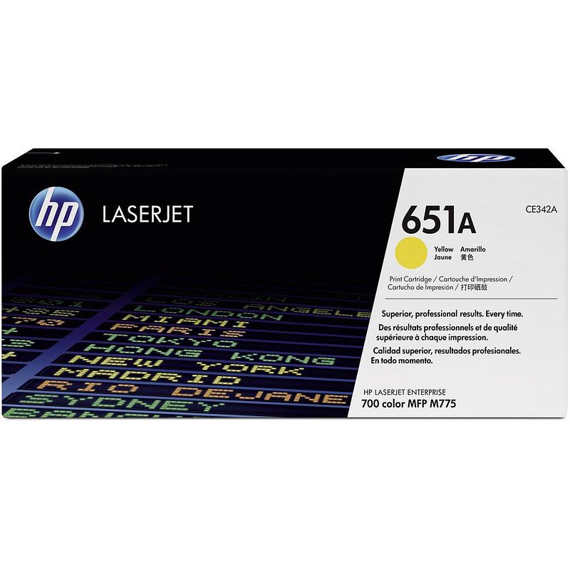 Foto van Hp 651a ce342a tonercassette geel 16000 bladzijden origineel toner