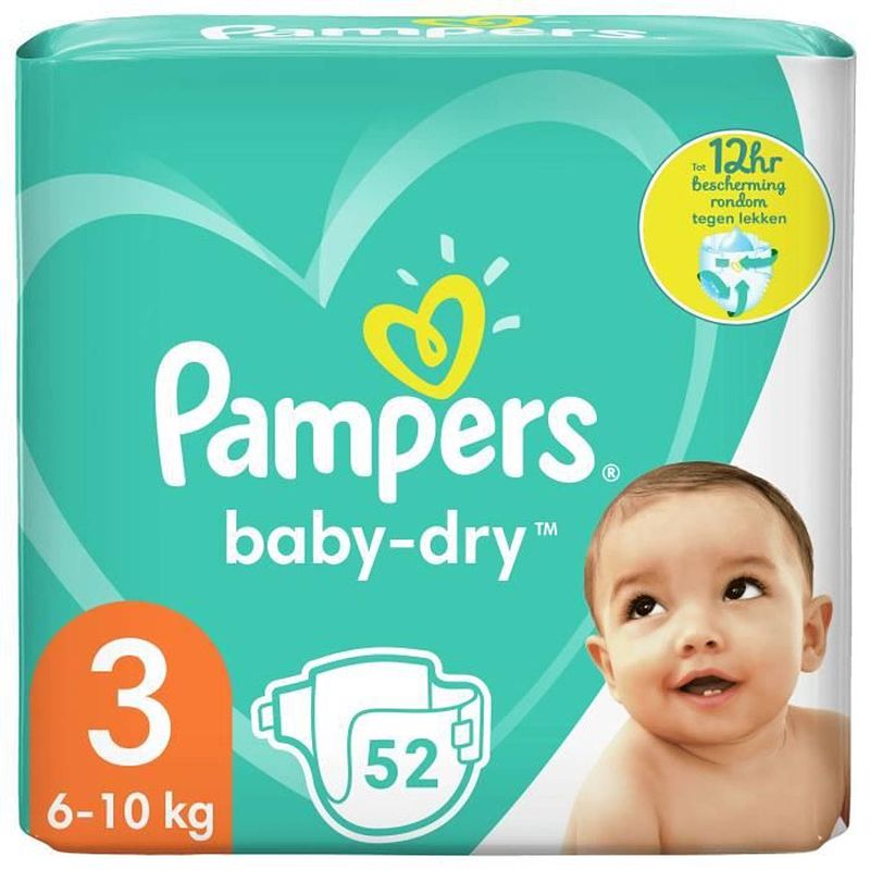 Foto van Pampers baby-dry maat 3, 52 luiers