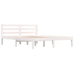 Foto van The living store bedframe - grenenhout - 195.5 x 125.5 x 69.5 cm - wit - 120 x 190 cm