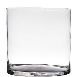 Foto van Transparante home-basics cylinder vorm vaas/vazen van glas 19 x 19 cm - vazen