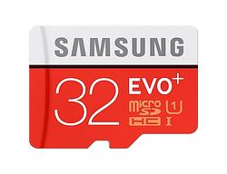 Foto van Samsung evo plus microsd card 32gb micro sd-kaart rood