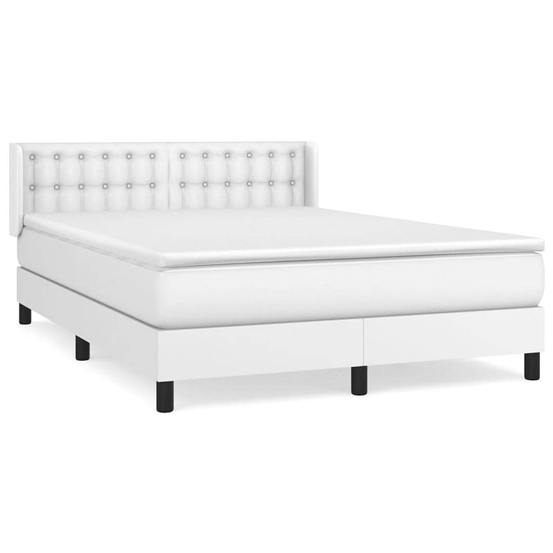 Foto van The living store boxspringbed - comfort - bed - 193 x 147 x 78/88 cm - kunstleer - hoofdbord - pocketvering matras -