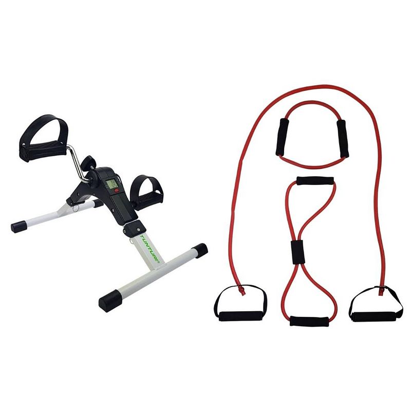 Foto van Tunturi - fitness set - stoelfiets - tubing set rood