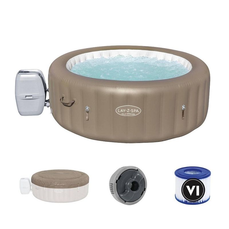 Foto van Bestway - jacuzzi - lay-z-spa - palm springs airjet - opblaasbaar - bubbelbad - incl. toebehoren - ø196cm