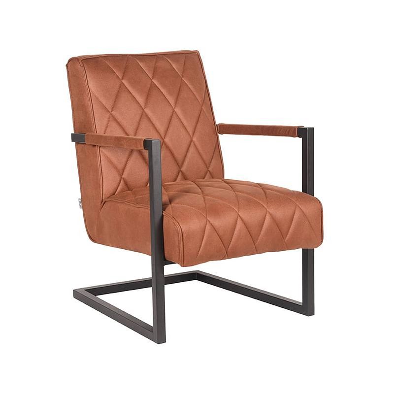 Foto van Label51 fauteuil denmark - cognac - microfiber