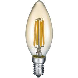 Foto van Led lamp - filament - trion kirza - 4w - e14 fitting - warm wit 2700k - dimbaar - amber - glas