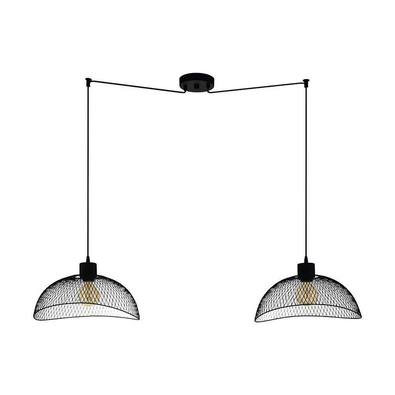 Foto van Eglo pompeya hanglamp - e27 - 139 cm - zwart