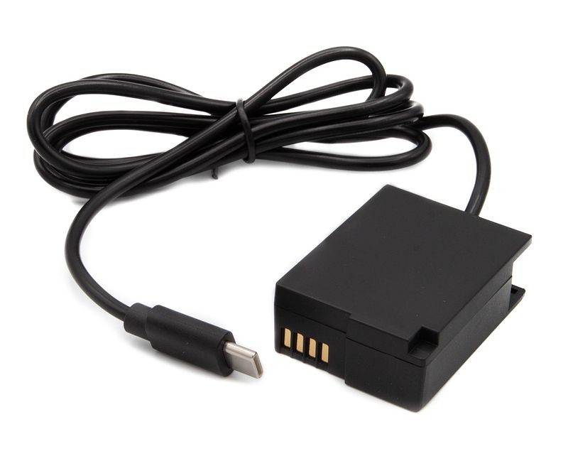 Foto van Chilipower dr-blc12 dummy accu usb-c adapterset voor panasonic, accutype dmw-blc12