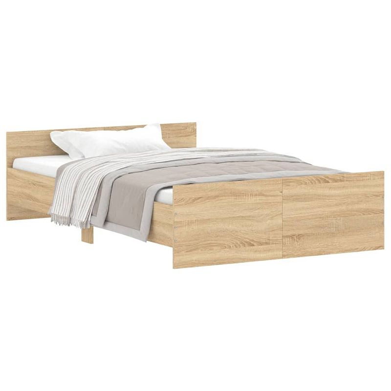 Foto van Vidaxl bedframe met hoofd- en voeteneinde sonoma eikenkleur 120x190 cm