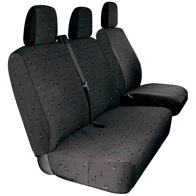 Foto van Hp autozubehör 22223 autostoelhoes 5-delig katoen zwart (gespikkeld) bestuurder, achterbank (2-zits)