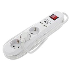 Foto van Q-link tafelcontactdoos 3v randaarde en 2usb en 1,5msn(3x1,5mm)