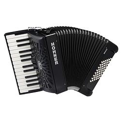 Foto van Hohner bravo ii 48 zwart, silent key accordeon