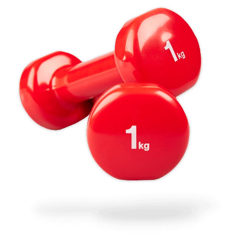 Foto van Matchu sports vinyl dumbbells - 1 kg