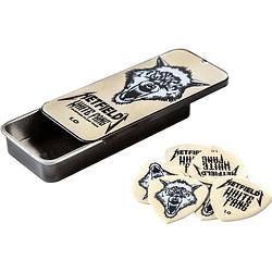 Foto van Dunlop ph122t100 hetfield'ss white fang 1.00 mm plectrumdoosje met zes plectra