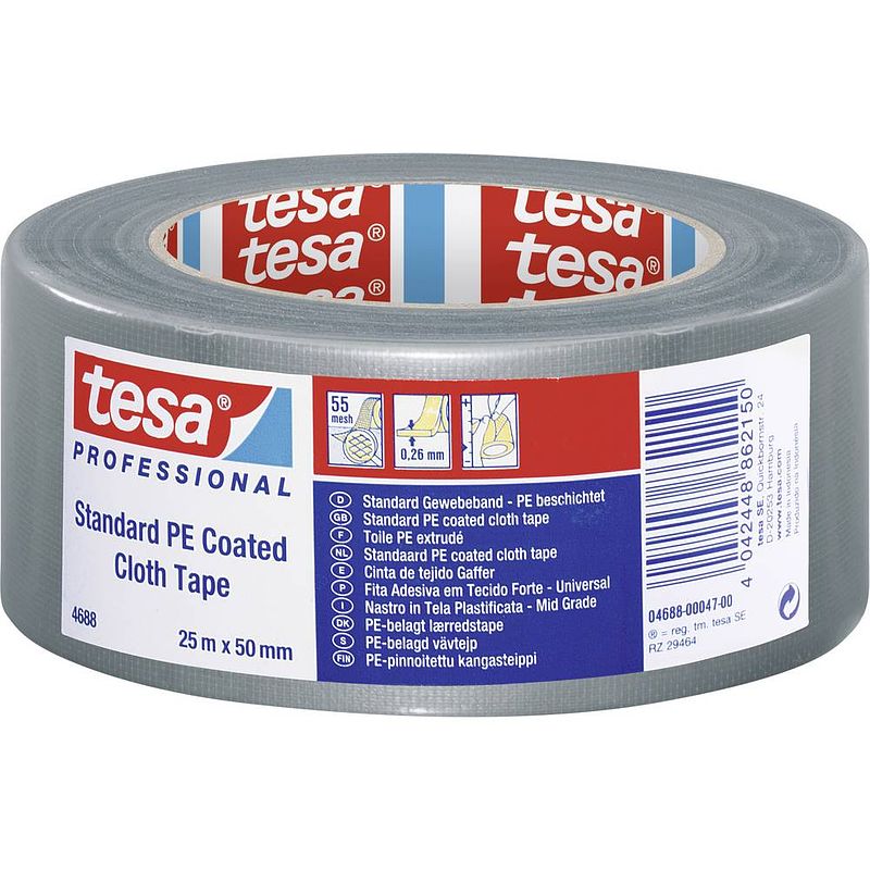 Foto van Tesa tesa 04688-00047-00 reparatietape tesa professional zilver (l x b) 25 m x 50 mm 1 stuk(s)