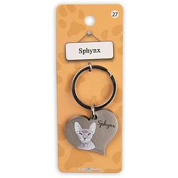 Foto van Paper dreams sleutelhanger sphynx 5 cm staal zilver