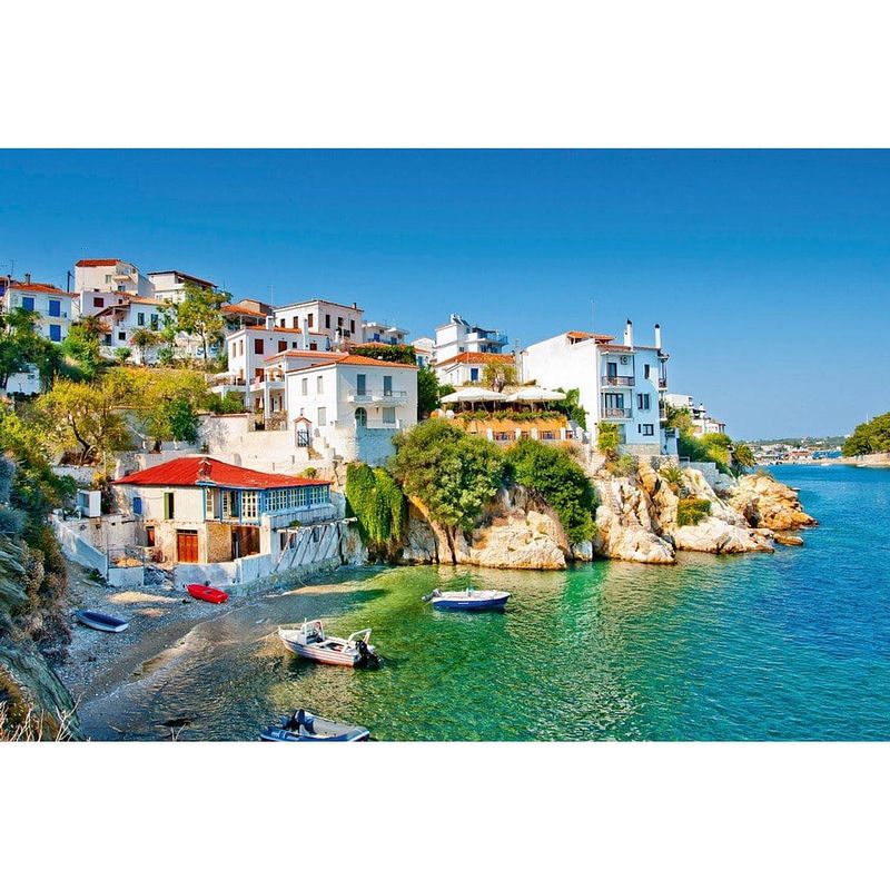 Foto van Dimex greece coast vlies fotobehang 375x250cm 5-banen