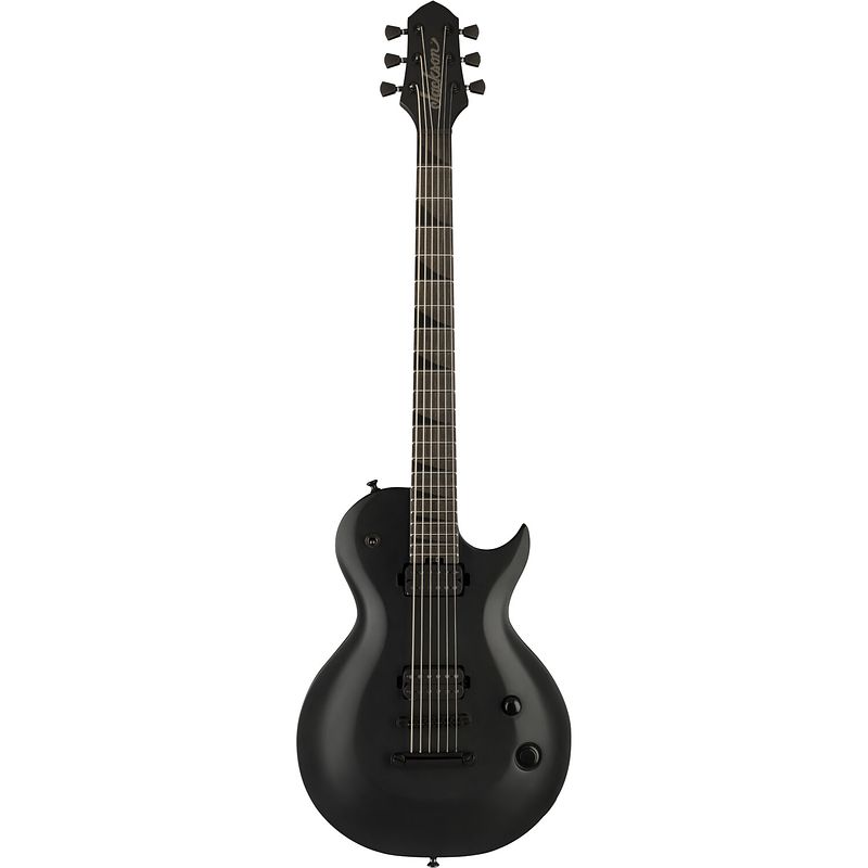 Foto van Jackson pro plus xt monarkh sc t6 baritone satin black elektrische baritongitaar met gigbag