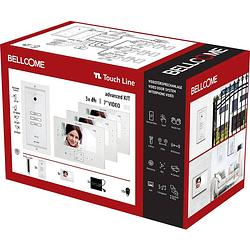 Foto van Bellcome advanced 7 video-kit 3 familie complete set voor video-deurintercom kabelgebonden 20-delig wit