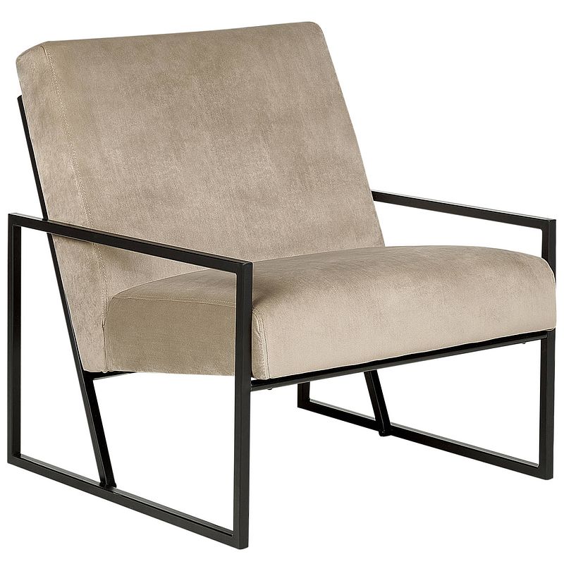 Foto van Beliani delary - fauteuil-beige-fluweel