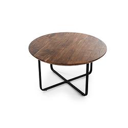 Foto van Furntastik aljustrel salontafel rond, 75 cm, bruin