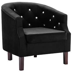 Foto van The living store elegante fauteuil fluwelen bekleding - 65 x 64 x 65 cm - zwart