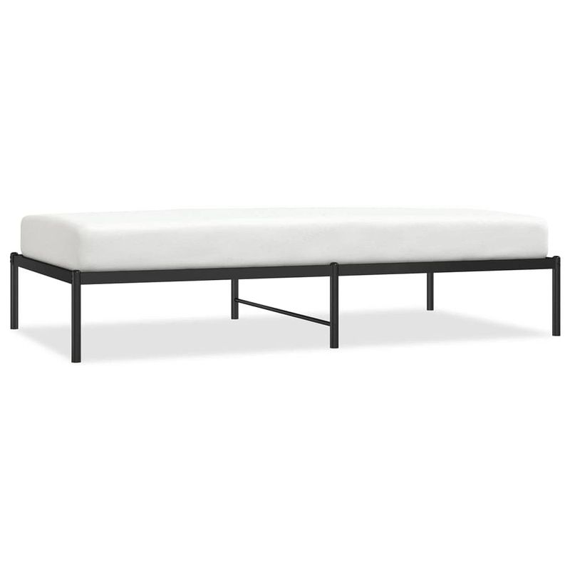 Foto van The living store bedframe klassiek zwart - 196 x 104.5 x 31 cm - robuuste metalen constructie