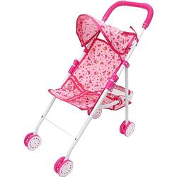 Foto van Luna poppenbuggy meisjes 23 x 39,8 x 52,5 cm roze/wit